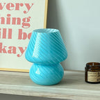 Modern Minimalist Striped Mushroom Glass 1-Light Table Lamp Lumendat