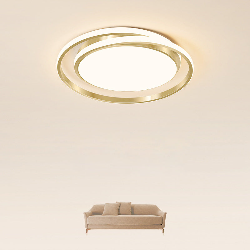 Modern Light Luxury Golden Circle LED Flush Mount Ceiling Light Lumendat