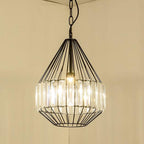 Vintage Wrought Iron Geometry Birdcage 1-light Pendant Light BulbSquare