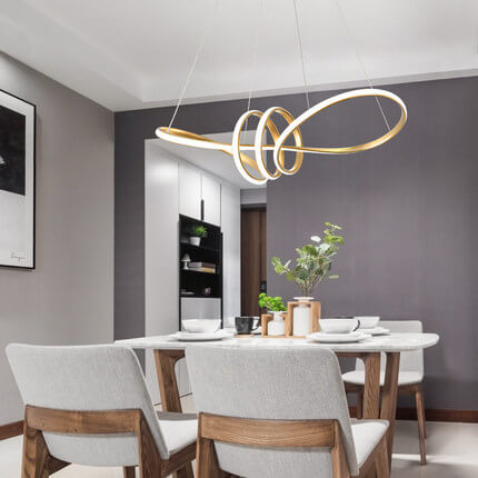 Modern Aluminum Spiral 1-light LED Chandeliers BulbSquare