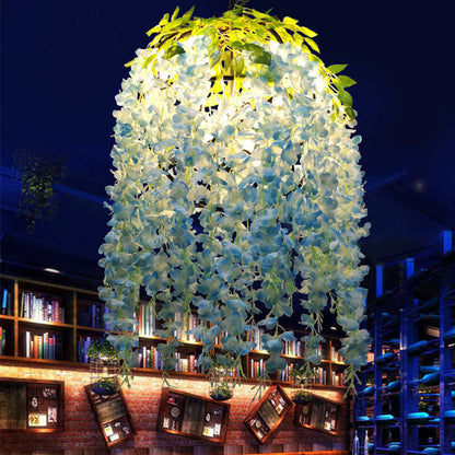 Industrial Colorful Flower Globe Chandelier – 1/3/5-light, Pink Blue Purple