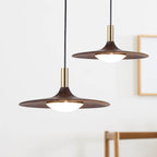 Modern Black Walnut LED Pendant Light BulbSquare