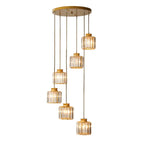 Modern Prismatic Crystal Cylinder Stairway Chandelier – 6 or 9 Lights Lumendat