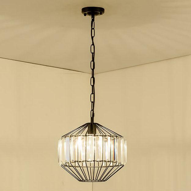 Vintage Wrought Iron Geometry Birdcage 1-light Pendant Light BulbSquare