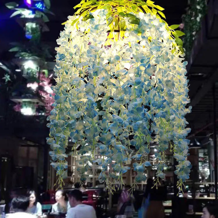 Industrial Colorful Flower Globe Chandelier – 1/3/5-light, Pink Blue Purple Lumendat