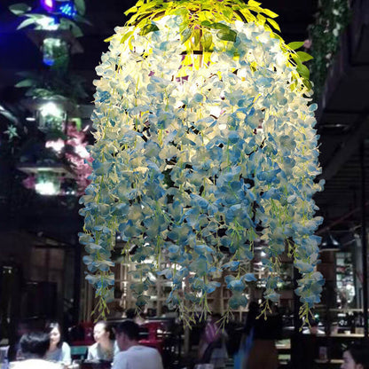 Industrial Colorful Flower Globe Chandelier – 1/3/5-light, Pink Blue Purple