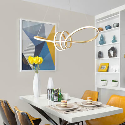 Modern Aluminum Spiral 1-light LED Chandeliers BulbSquare
