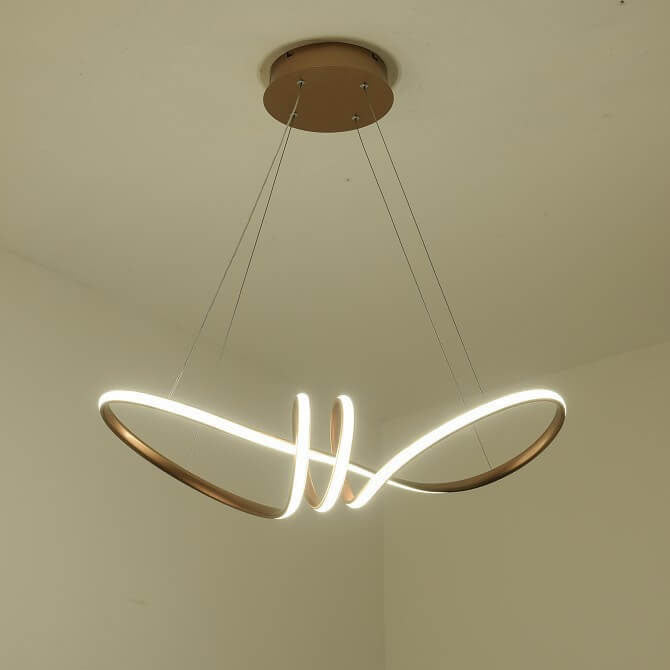 Modern Aluminum Spiral 1-light LED Chandeliers BulbSquare