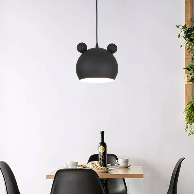 Lumendat Cartoon Bear Head 1-Light Dome Pendant Light Lumendat