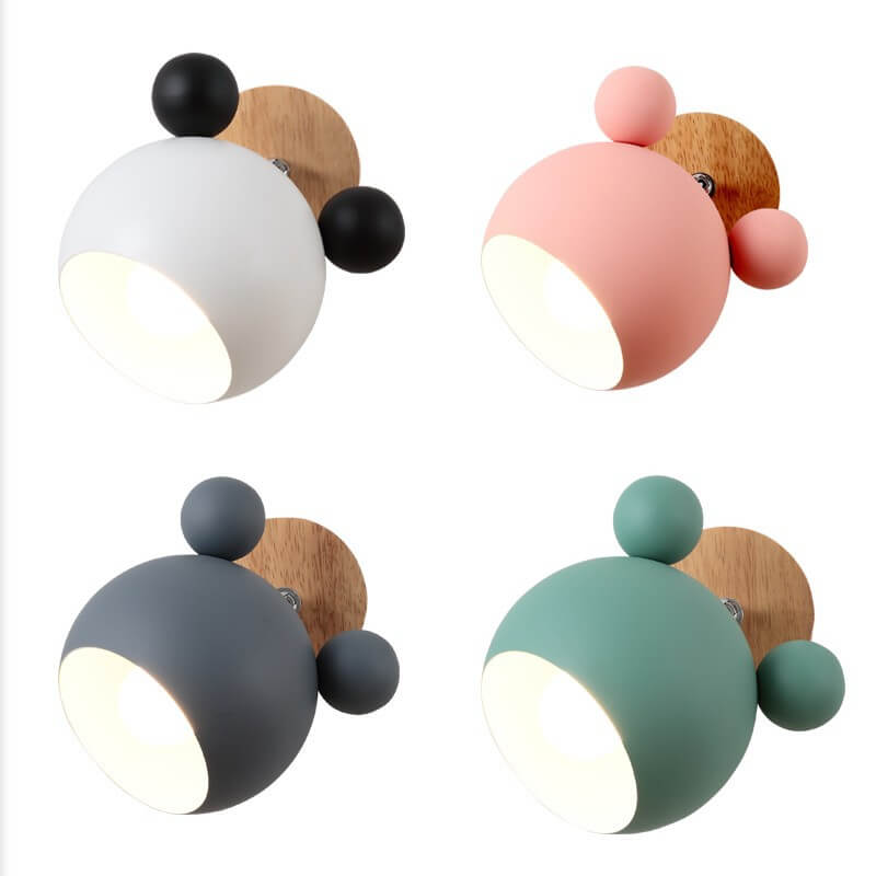 Lumendat Nordic Macaron Cartoon Bear Shape 1-Light Wall Sconce Lamps Lumendat