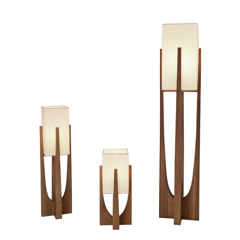 Modern Fabric Solid Wood 1-Light Standing Floor Lamps Lumendat