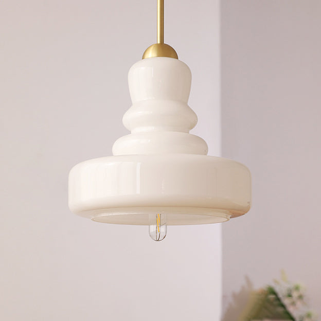 Modern Colorful Glass Gourd Shade 1-light Pendant Light BulbSquare