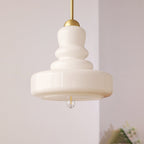 Modern Colorful Glass Gourd Shade 1-light Pendant Light BulbSquare