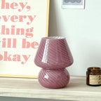 Modern Minimalist Striped Mushroom Glass 1-Light Table Lamp Lumendat