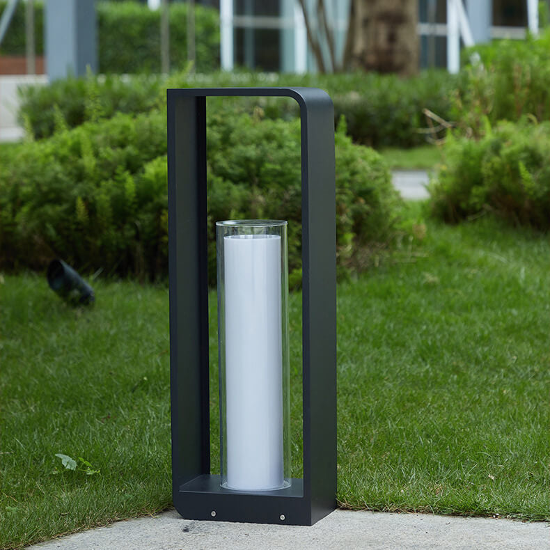 Modern Minimalist Square Frame Stainless Steel Acrylic LED Waterproof Lawn Landscape Light For Outdoor Patio Lumendat