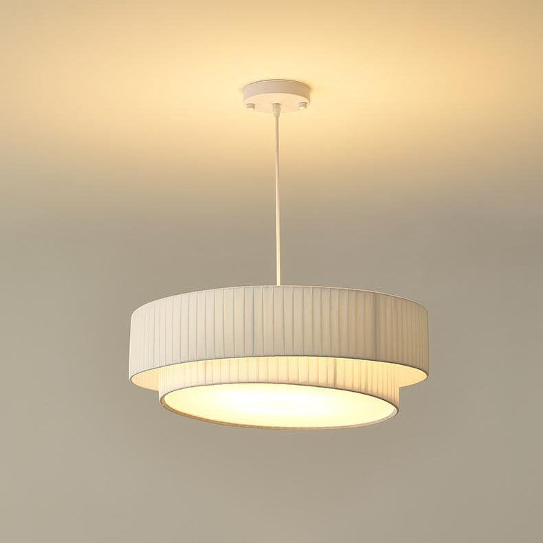 Contemporary Scandinavian Round Iron Acrylic Fabric 4/5 Light Pendant Light for Living Room BulbSquare