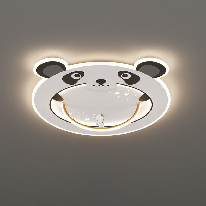 Lumendat Modern Art Deco Kids Aluminum Acrylic Penguin Panda Lion Sheep Round LED Flush Mount Ceiling Light For Bedroom Lumendat