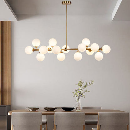 Nordic Light Luxury Magic Bean Glass Ball 16-light Island Light Chandelier