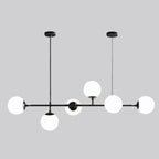 Modern Minimalist Long Glass Round Globe Island Light 6-light Chandelier BulbSquare