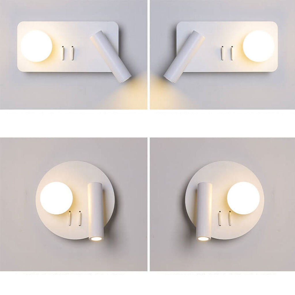 Nordic Minimalist Round/Square Acrylic Iron LED Reading Wall Sconce Lamp