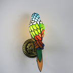 Tiffany Vintage Parrot Stained Glass 1-Light Wall Sconce Lamp