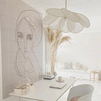 Contemporary Boho Petal Fabric Metal Lampshade 1-Light Pendant Light For Living Room Lumendat