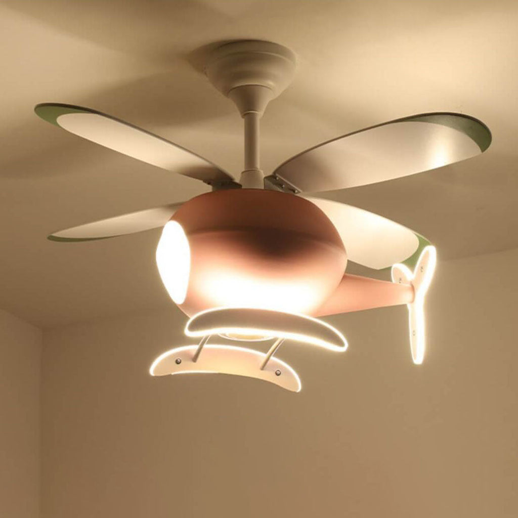 Lumendat Simple Cartoon Aircraft LED Downrods Ceiling Fan Light Lumendat