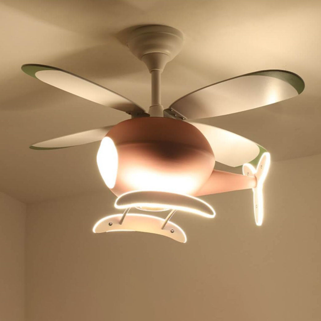 Lumendat Simple Cartoon Aircraft LED Downrods Ceiling Fan Light Lumendat