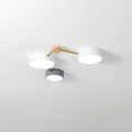 Scandinavian Minimalist Solid Wood Iron LED Flush Mount Lighting BulbSquare