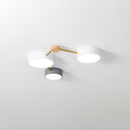 Scandinavian Minimalist Solid Wood Iron LED Flush Mount Lighting BulbSquare
