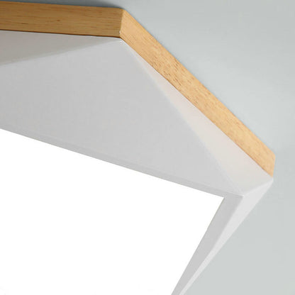 Contemporary Scandinavian Iron Acrylic Polygon LED Flush Mount Ceiling Light for Bedroom