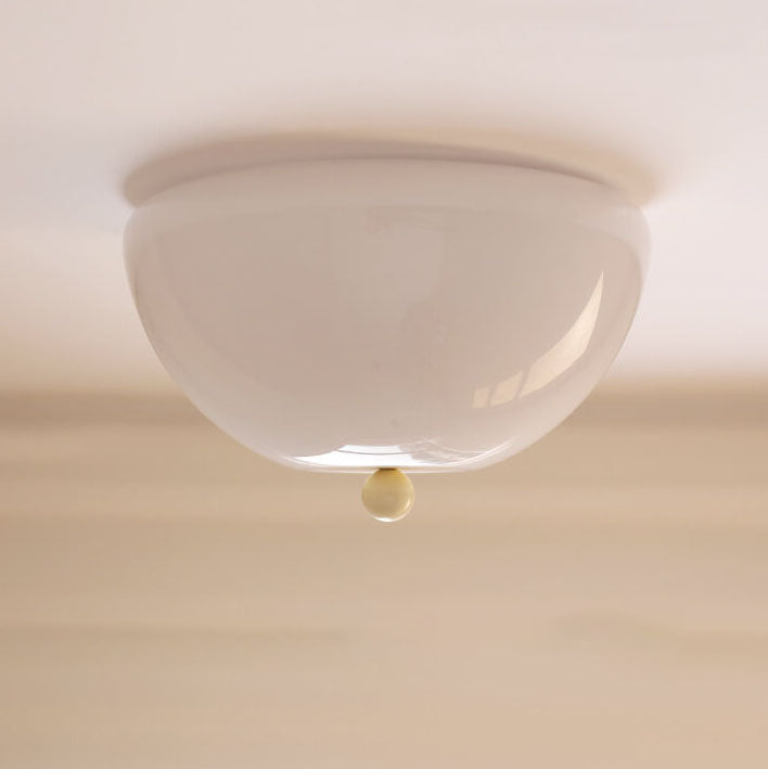 Nordic Minimalist Iron Round Glass Shade 4-light Flush Mount Ceiling Light