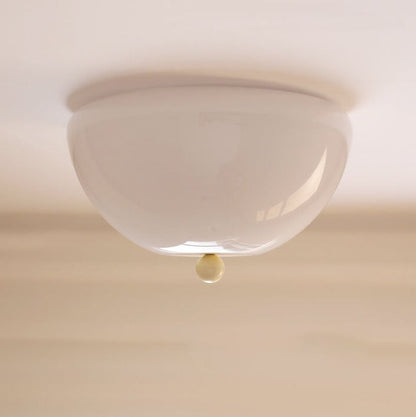 Nordic Minimalist Iron Round Glass Shade 4-light Flush Mount Ceiling Light