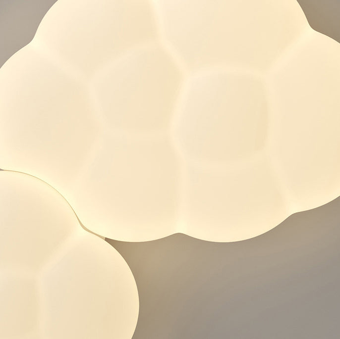 Contemporary Scandinavian Iron PE Cloud Shade LED Flush Mount Ceiling Light For Bedroom Lumendat
