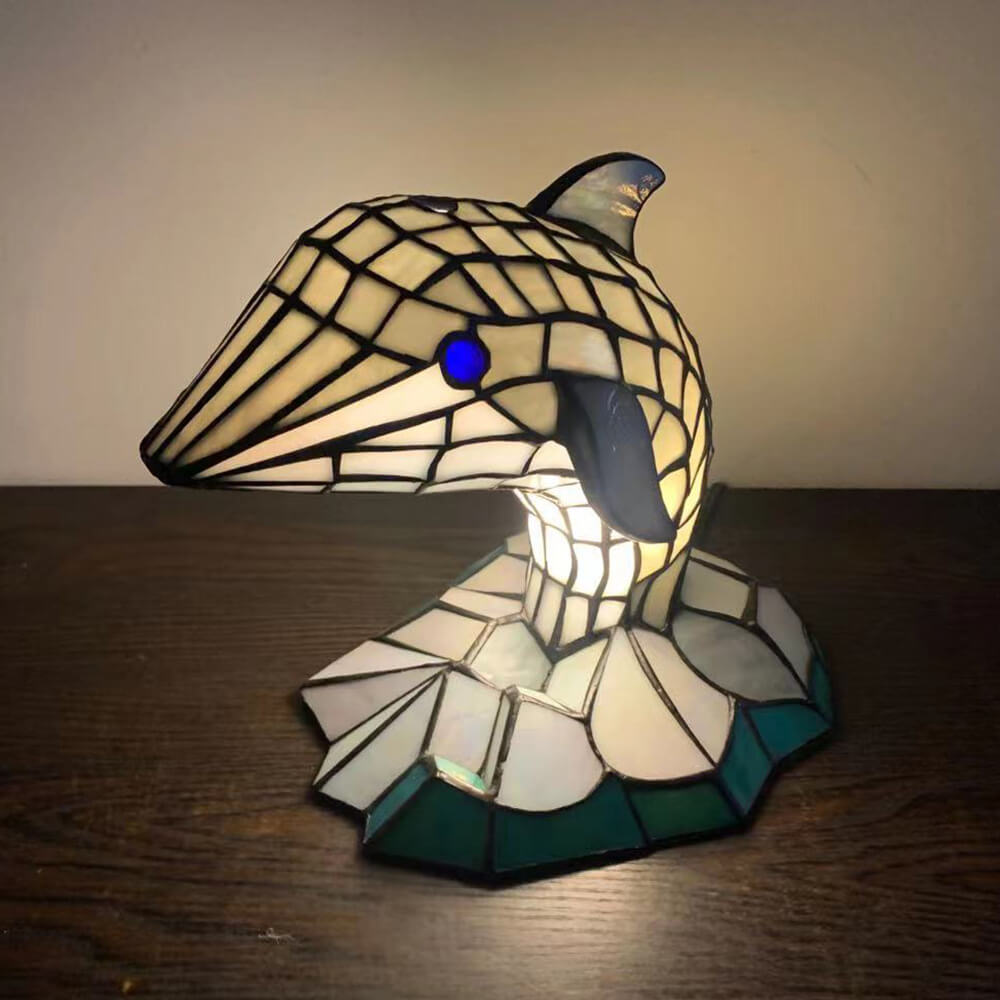 Tiffany Creative Animal Stained Glass 1-Light Decorative Table Lamp Lumendat