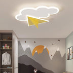 Lumendat Modern Art Deco Kids Iron Acrylic Cloud Plane LED Flush Mount Ceiling Light For Bedroom Lumendat