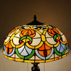 Tiffany Mediterranean Stained Glass Cone Pull Cord 2-Light Table Lamp Lumendat