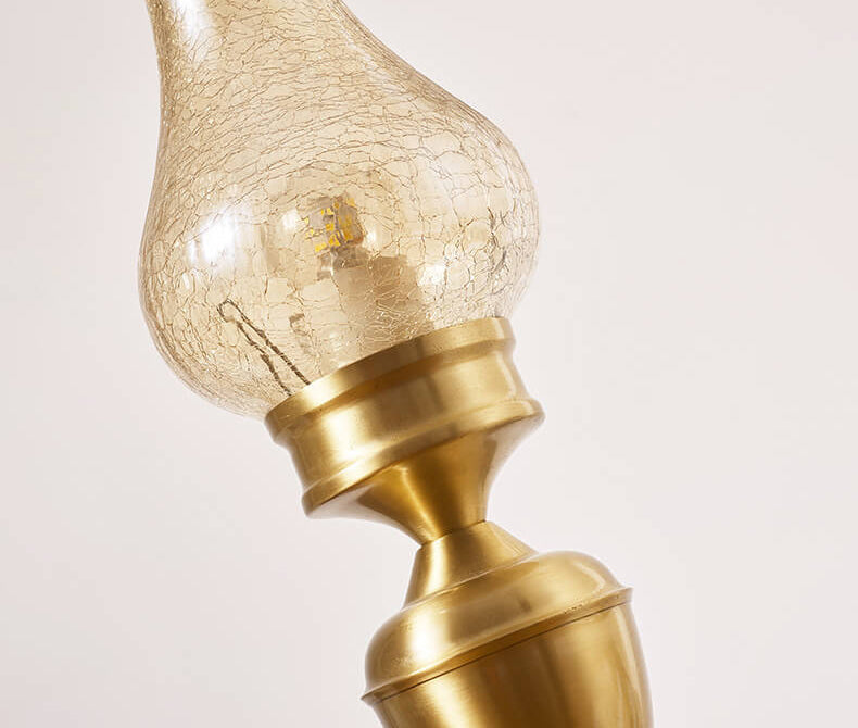 Vintage All Brass Wooden Glass Kerosene Lamp Design 1- Light Table Lamp Lumendat