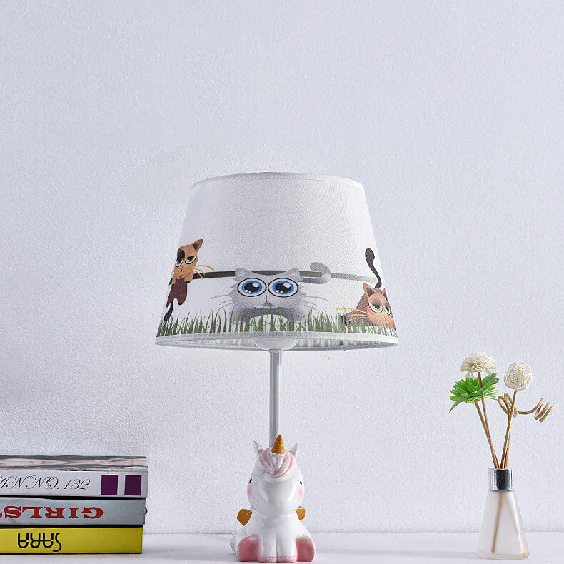 Lumendat Nordic Fun Cartoon Pattern Resin Fabric Children 1-Light Table Lamp Lumendat