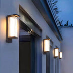 Industrial Waterproof Rectangular PC Striped Shade LED Outdoor Wall Sconce Lamp Lumendat
