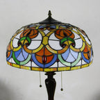 Tiffany Mediterranean Stained Glass Cone Pull Cord 2-Light Table Lamp Lumendat