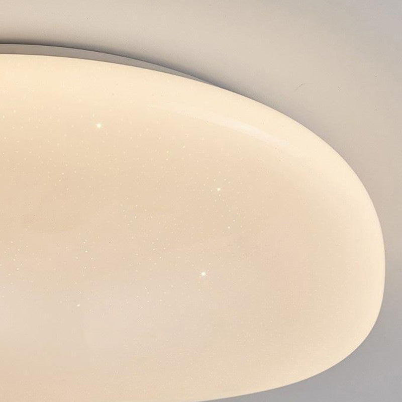 Modern Minimalist Pebble Shape Acrylic Hardware LED Flush Mount Ceiling Light For Bedroom Lumendat