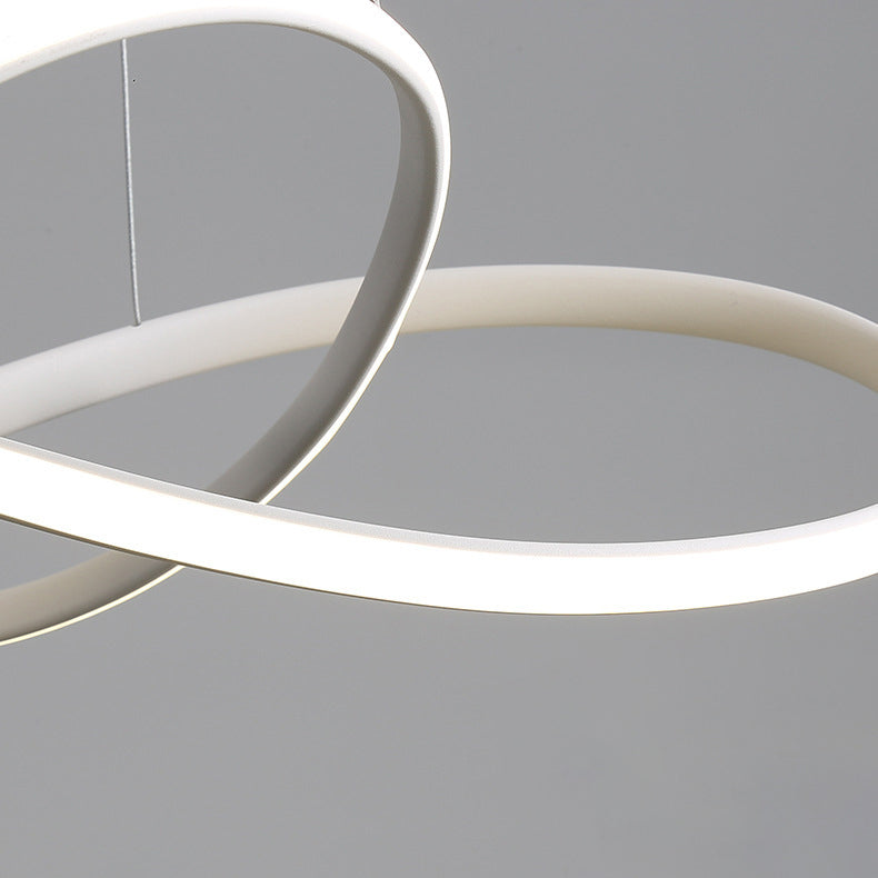 Modern Minimalist Aluminum Twist Ring LED Island Light Pendant Light for Dining Room
