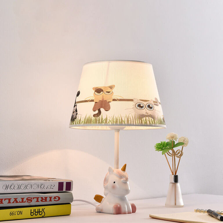Lumendat Nordic Fun Cartoon Pattern Resin Fabric Children 1-Light Table Lamp Lumendat