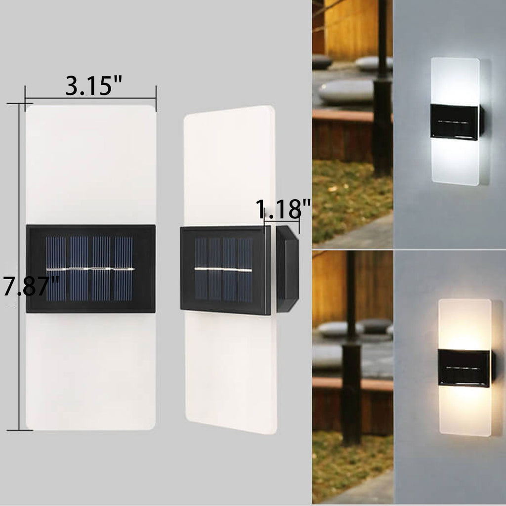 Courtyard Waterproof Acrylic LED Solar Wall Sconce Lamp Outdoor Light Lumendat