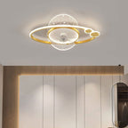 Lumendat Modern Creative Planet Star Effect LED Flush Mount Ceiling Fan Light Lumendat