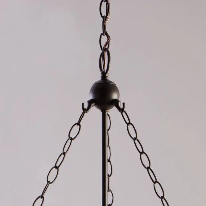 Traditional Rustic Round Glass Bucket Iron Candelabra 3-light Chandelier for Living Room Lumendat