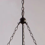 Traditional Rustic Round Glass Bucket Iron Candelabra 3-light Chandelier for Living Room Lumendat