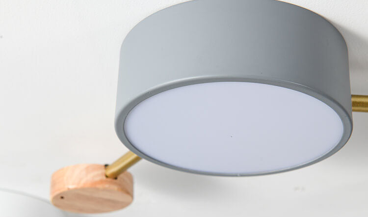Scandinavian Minimalist Solid Wood Iron LED Flush Mount Lighting BulbSquare