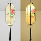 Oriental Antique Handmade Oval Lantern Fabric 1-light Pendant Light Lumendat